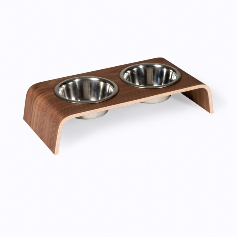 “Buddy“ Noce - Portaciotole di design per cani in Legno