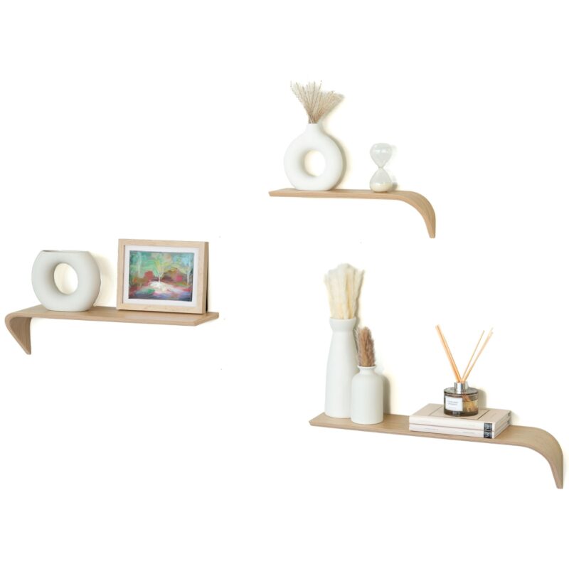 “Madame“ Rovere - Set composto da 3 mensole in legno