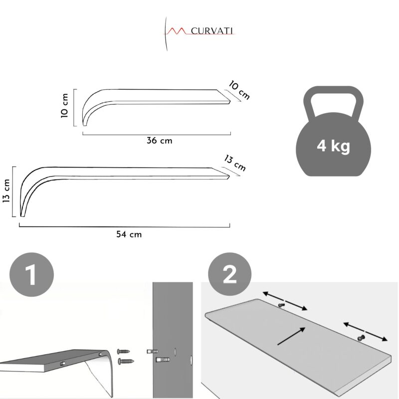 “Madame“ Noce SX- Set composto da 2 mensole: Grande+Piccola in legno