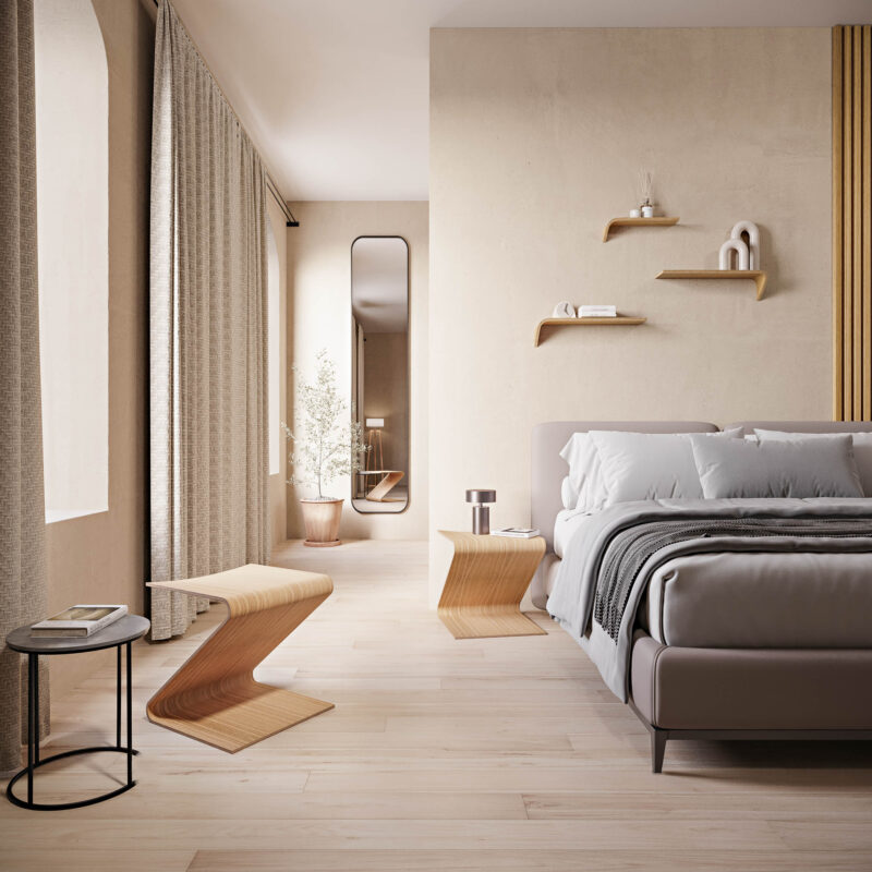 “Madame“ Rovere - Set composto da 3 mensole in legno