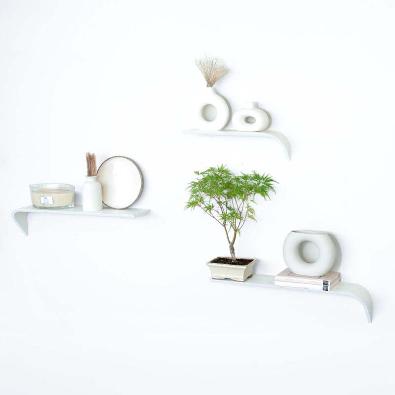 “Madame“ Bianco - Set composto da 3 mensole in legno