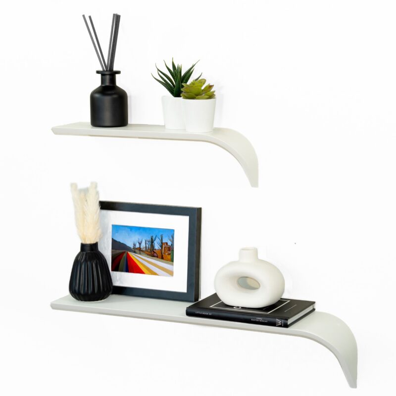 “Madame“ Bianco DX- Set composto da 2 mensole: Grande+Piccola in legno