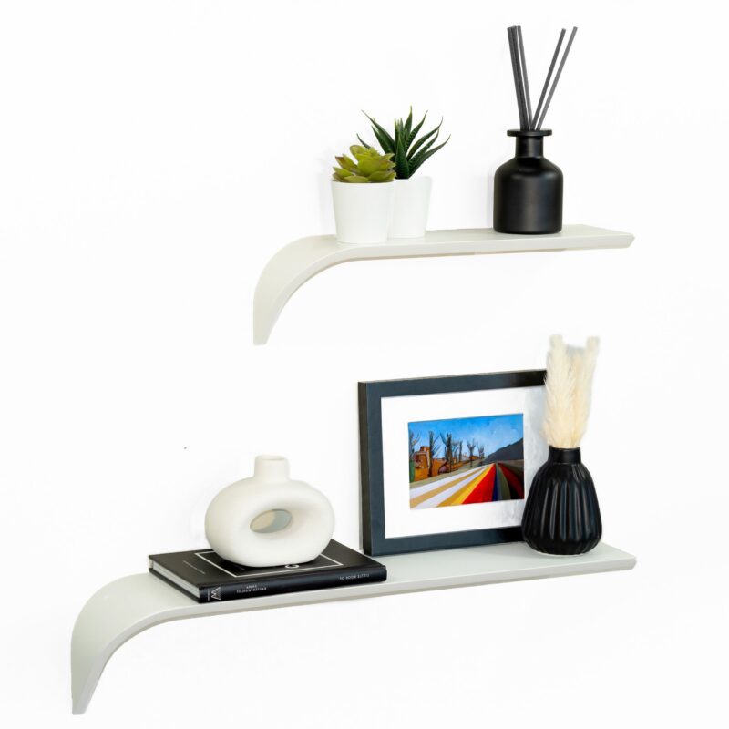 “Madame“ Bianco SX- Set composto da 2 mensole: Grande+Piccola in legno