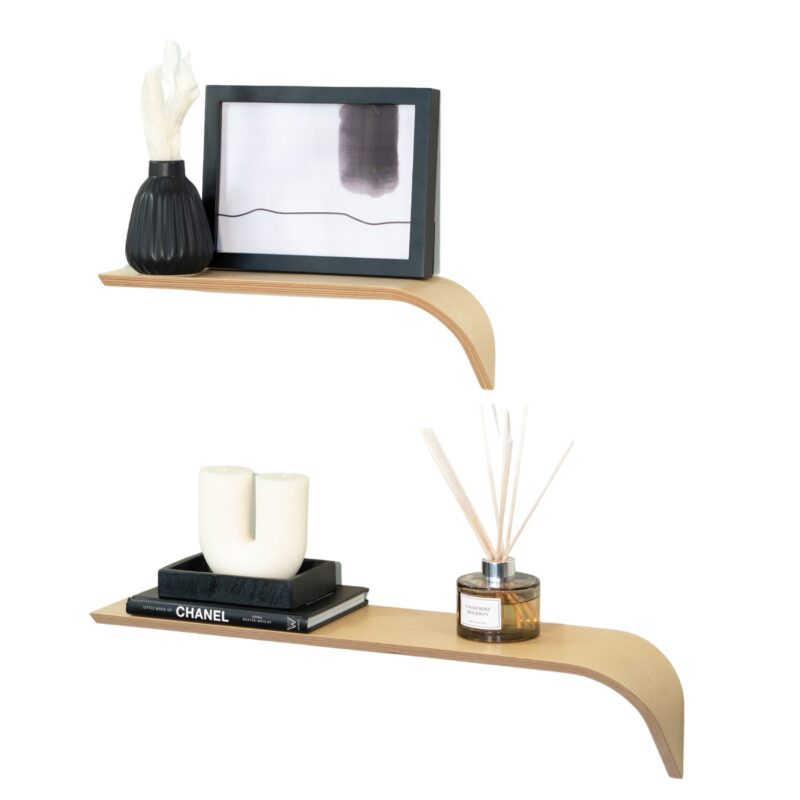 "Madame" Ash Right - Set of 2 wooden shelves: Large + Small