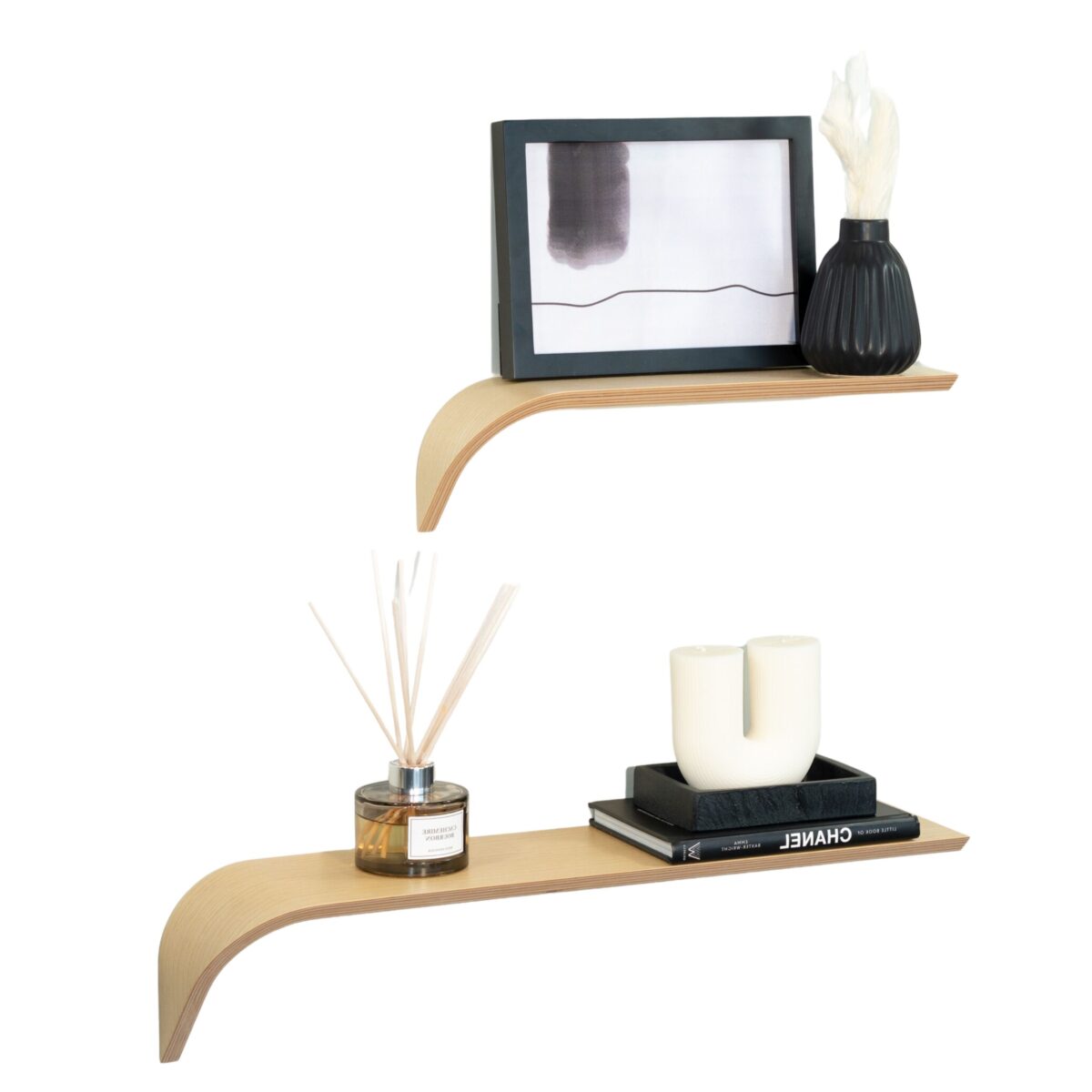 “Madame“ Frassino SX- Set composto da 2 mensole: Grande+Piccola in legno