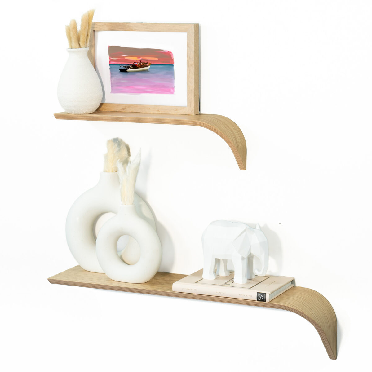 “Madame“ Rovere DX- Set composto da 2 mensole: Grande+Piccola in legno
